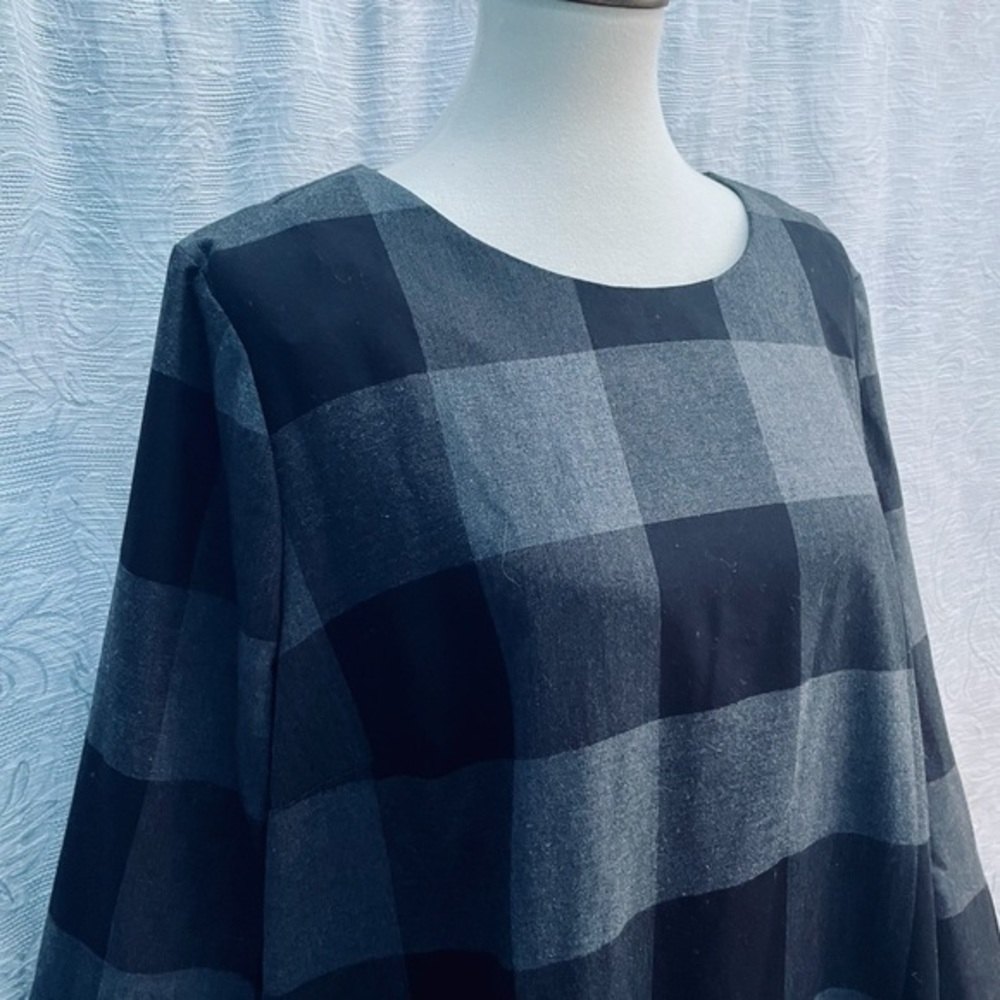 Phase Eight Checkered Plaid Shirt Dress w Pockets (!!) and 3/4 Sleeves